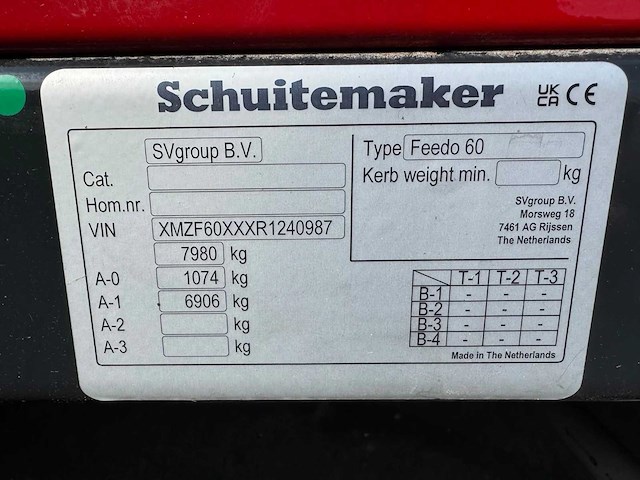 2025 schuitemaker feedo 60 dispenser trailer - afbeelding 6 van  6