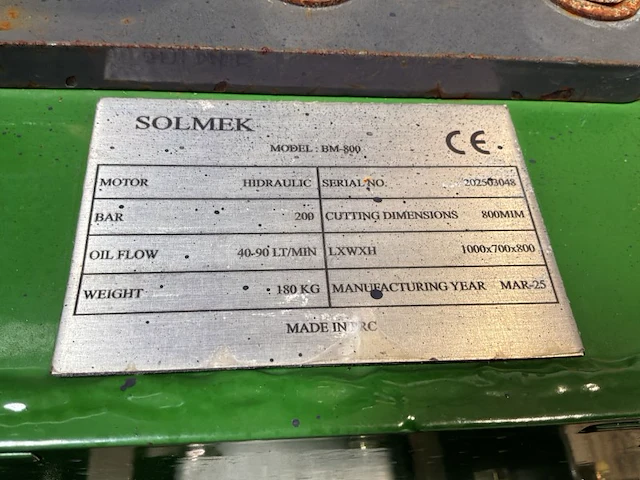 2025 solmek bm 800 hydraulische klepelmaaier voor minigraafmachine (ongebruikt) - afbeelding 4 van  12