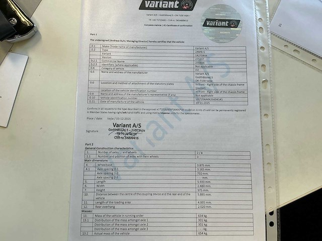 2025 variant aanhangwagen autotransporter *ongebruikt/garantie* - afbeelding 4 van  7