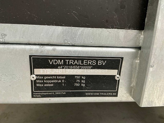 2025 vdm trailers aanhangwagen *ongebruikt/garantie* - afbeelding 7 van  7
