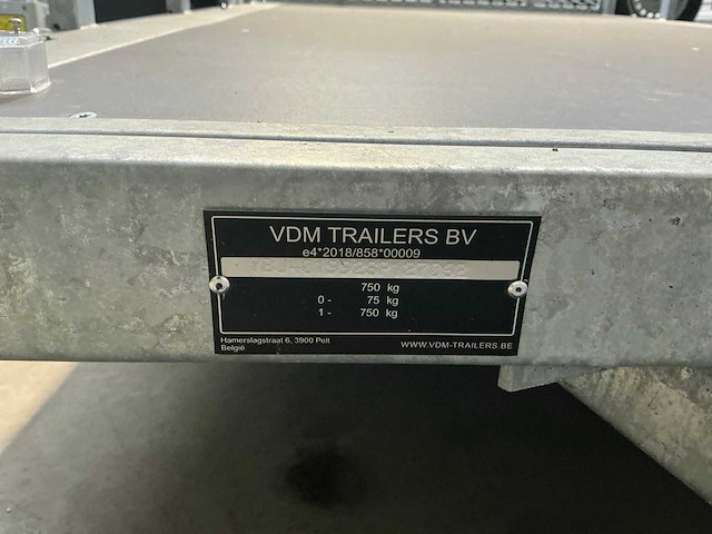 2025 vdm trailers eao1 aanhangwagen *ongebruikt/garantie* - afbeelding 8 van  9