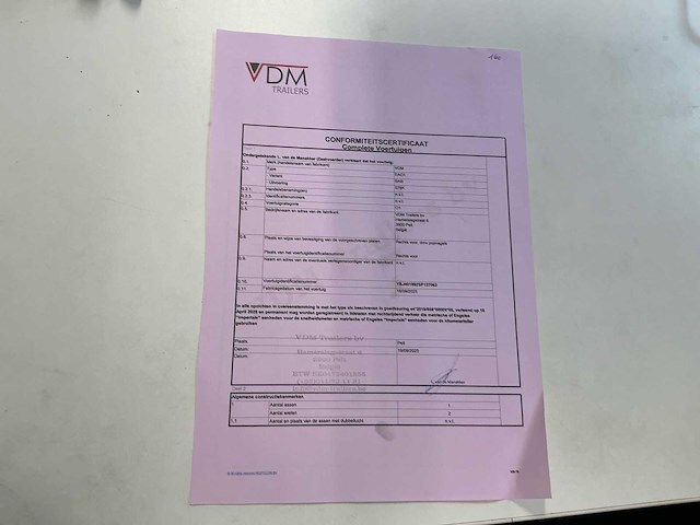2025 vdm trailers eao1 aanhangwagen *ongebruikt/garantie* - afbeelding 9 van  9