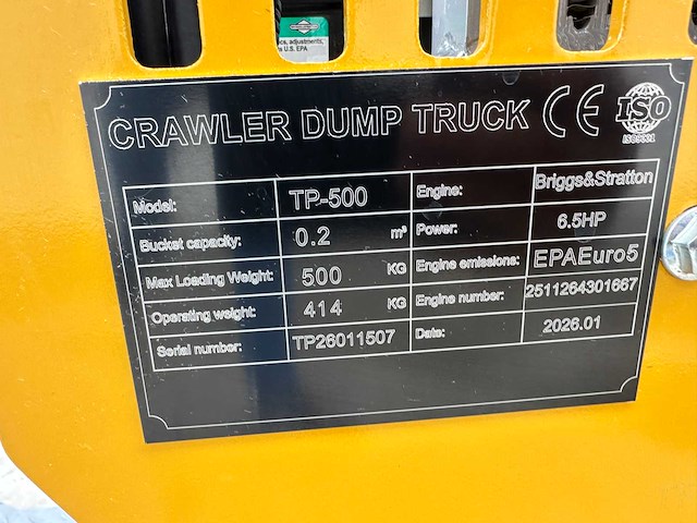 2026 - tp500 - mini - rupsdumper - afbeelding 26 van  32