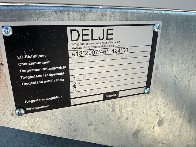 2026 delje t75 aanhangwagen met opbouw (ongeremd) - afbeelding 9 van  9
