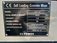 2026 hj power xy-1.8 zelf-laad betonmixer (ongebruikt) - afbeelding 46 van  50