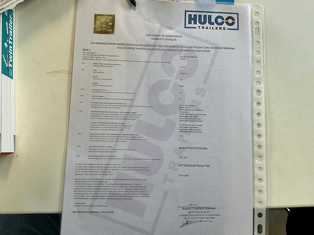 2026 hulco hdkkv platteau aanhangwagen *ongebruikt/garantie* - afbeelding 6 van  14
