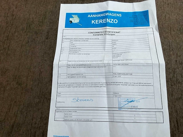 2026 kerenzo k0750t aanhangwagen 750kg - afbeelding 9 van  17