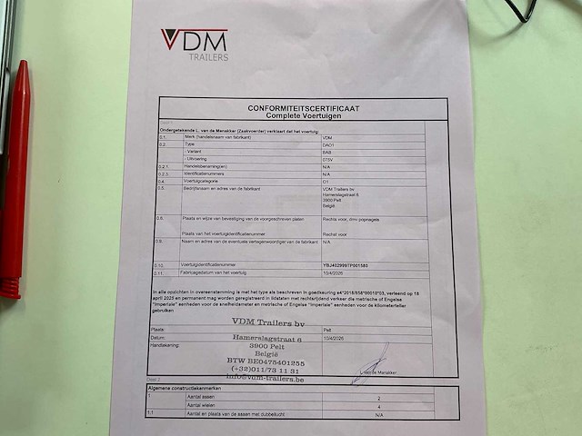 2026 vdm aanhangwagen *ongebruikt/garantie* - afbeelding 2 van  10