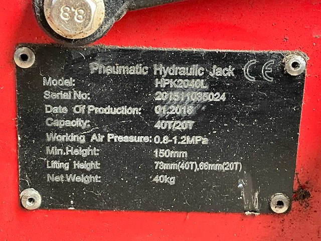 206 metalworks hpk2040l hand hydraulische rolkrik - afbeelding 2 van  4