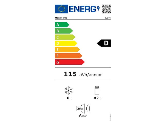 20989 - maxxhome mini koelkast - 42 liter - glazen deur - zwart - afbeelding 3 van  6