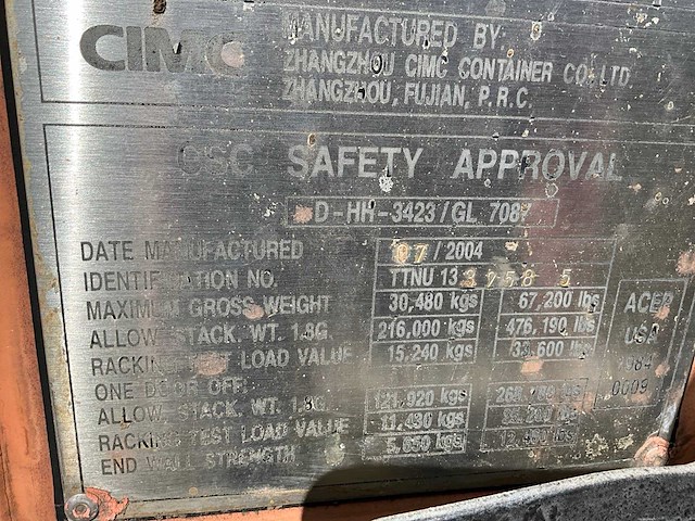 20ft zeecontainer - afbeelding 2 van  3