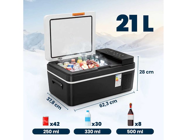 20l compressorkoeler -20 °c tot +20 °c elektrische koeler met app-besturing - afbeelding 3 van  6