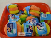 ±20x 3st pannensponsen +2x 2st microvezeldoek 30x30cm - afbeelding 1 van  3