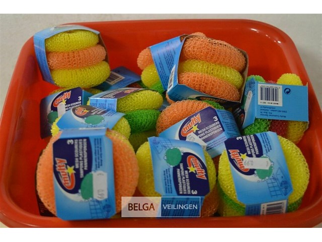 ±20x 3st pannensponsen +2x 2st microvezeldoek 30x30cm - afbeelding 2 van  3