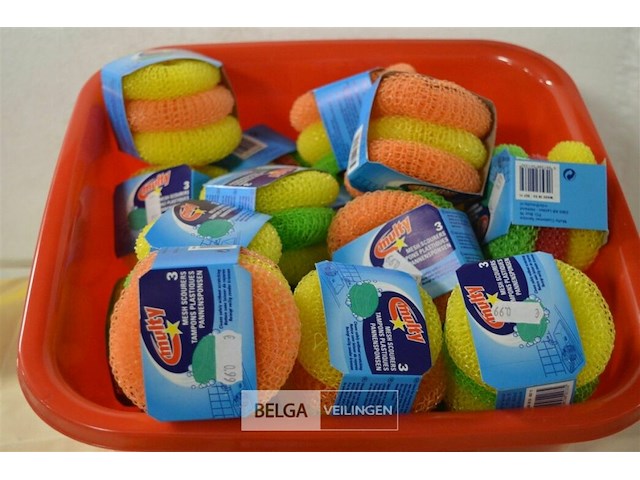 ±20x 3st pannensponsen +2x 2st microvezeldoek 30x30cm - afbeelding 2 van  3