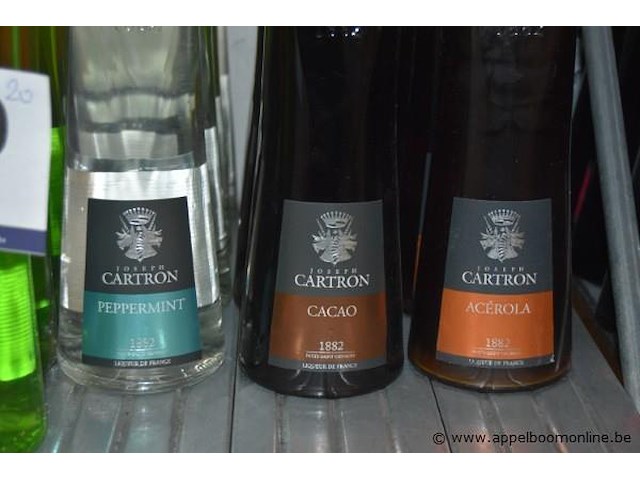 20x fles likeur, joseph cartron, wo. pastèque, kiwi, peppermint, cacao, acérola - afbeelding 2 van  3