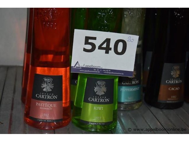 20x fles likeur, joseph cartron, wo. pastèque, kiwi, peppermint, cacao, acérola - afbeelding 3 van  3