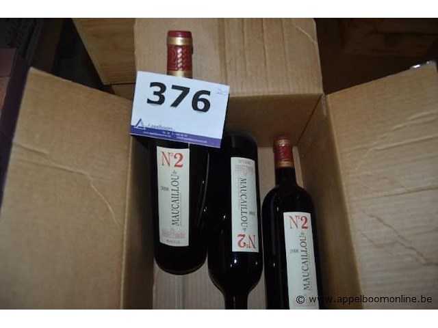 20x fles rode wijn, maucaillou, n°2 de maucaillou, moulis, 2008, 75cl - afbeelding 1 van  3