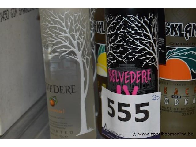 20x fles vodka, wo. belvedere ix, belvedere citrus, bökland peach and vodka, 70cl - afbeelding 2 van  3