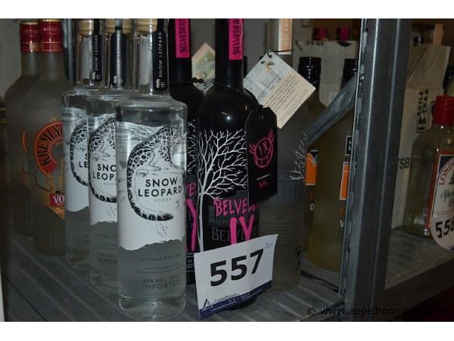 20x fles vodka, wo. snow leopard, 70cl, belvedere ix, 70cl - afbeelding 2 van  2
