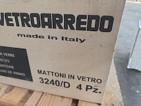 (20x) glazen bouwblokken fidenza wit gewolkt en... - afbeelding 4 van  4