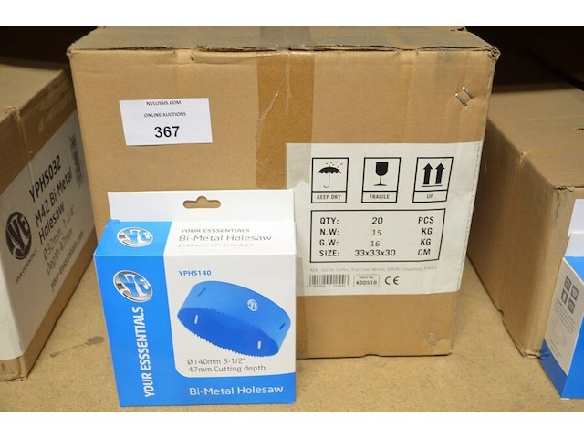 20x holesaw diam 140 mm - afbeelding 1 van  2