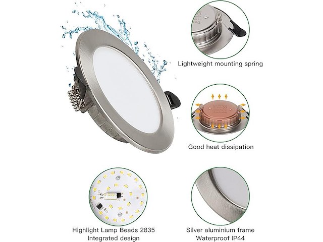 20x pack v 10 led inbouwspots warmwit - afbeelding 2 van  5