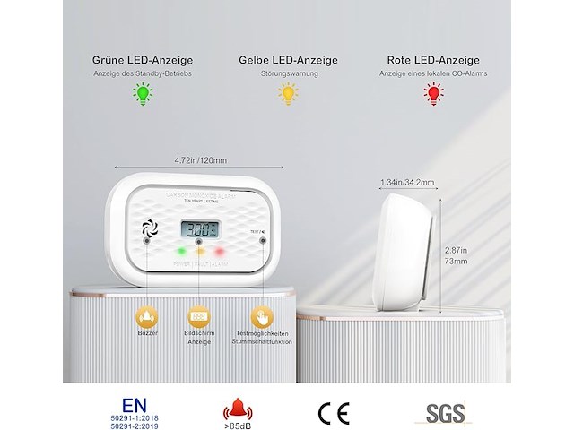 20x pack v 3 koolmonoxidemelders - afbeelding 2 van  4