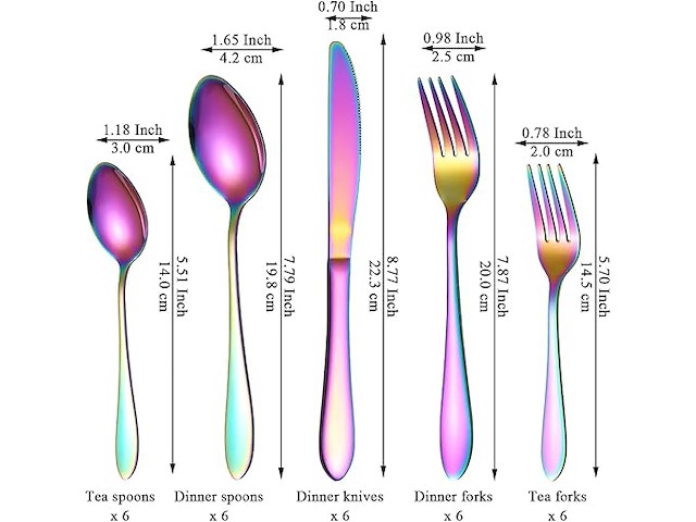 20x reanea tafelbestekset (30-delig) - afbeelding 2 van  4