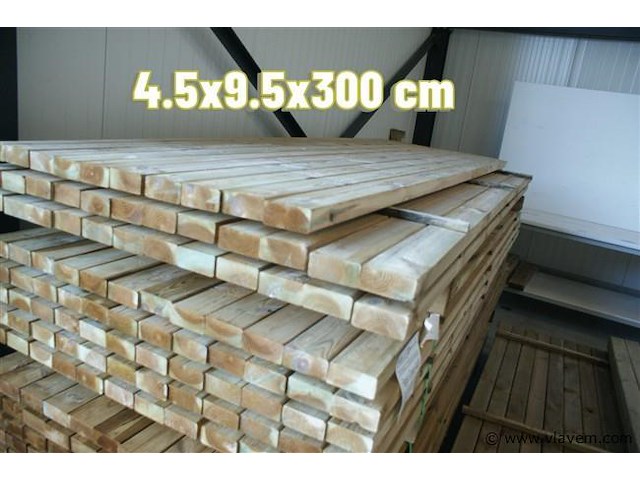 20x regel 4,4x9,5x300cm. - afbeelding 1 van  1