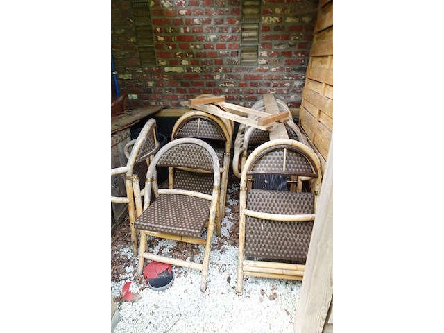 20x stoel & 5x bak in hout - afbeelding 1 van  3