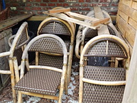 20x stoel & 5x bak in hout
