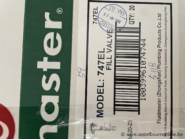 20x vulventiel fluidmaster 747el - afbeelding 2 van  2