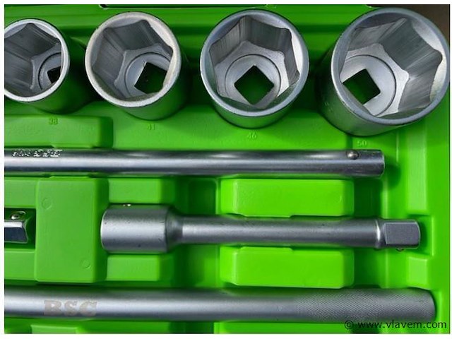 21 delige doppenset 3/4" met ratel bsc - afbeelding 3 van  5