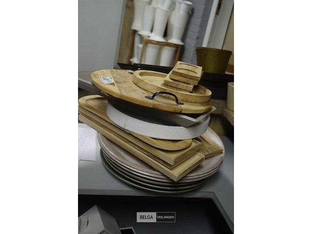 21 div houten decoratie schotels - afbeelding 1 van  4