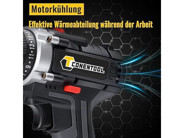 21 v accuschroefboormachine met !1 x 1500 mah batterijen - afbeelding 3 van  6