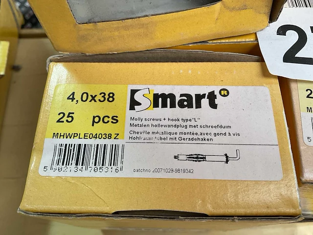 21 x dozen metalen hollewandplug met schroefduim of schroefhaak - afbeelding 4 van  7