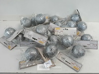 21 x kerstbal pvc zilver met glitters 6 cm - afbeelding 1 van  3