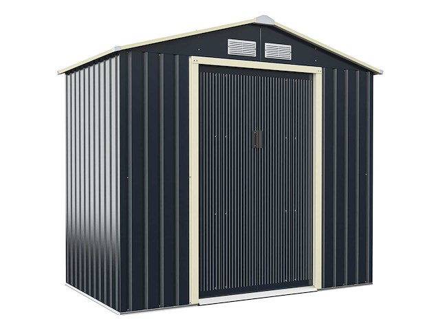 2,13m x 1,22m metalen prieel met dubbele afsluitbare schuifdeur - afbeelding 3 van  10