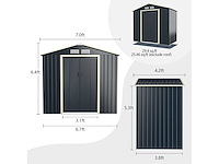 2,13m x 1,22m metalen prieel met dubbele afsluitbare schuifdeur - afbeelding 6 van  10