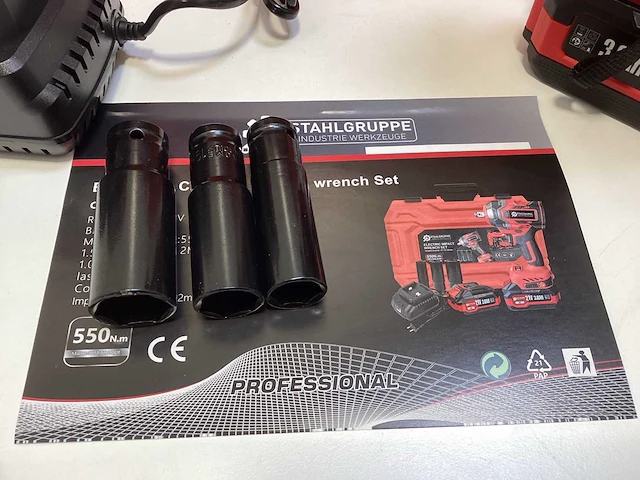 21v accu-slagmoersleutelset met koffer 550n - afbeelding 2 van  13