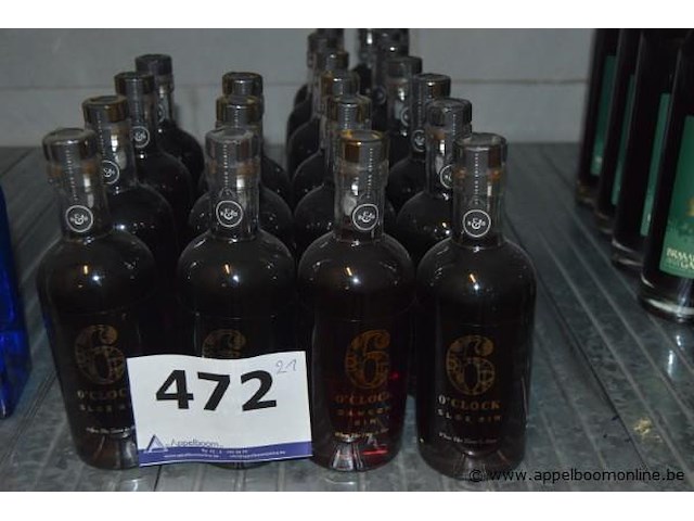 21x fles gin, o'clock, damson gin - afbeelding 1 van  2