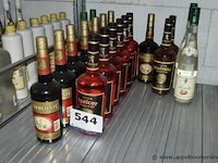 21x fles likeur/eau de vie, wo. 6x morand liqueur abricot 1l, 5x eau de vie kirsch 70cl, 3x morand liqueur williamine 1l, 3x morand framboisie 70cl, 3x riotte 70cl - afbeelding 1 van  3