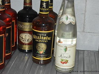 21x fles likeur/eau de vie, wo. 6x morand liqueur abricot 1l, 5x eau de vie kirsch 70cl, 3x morand liqueur williamine 1l, 3x morand framboisie 70cl, 3x riotte 70cl - afbeelding 2 van  3