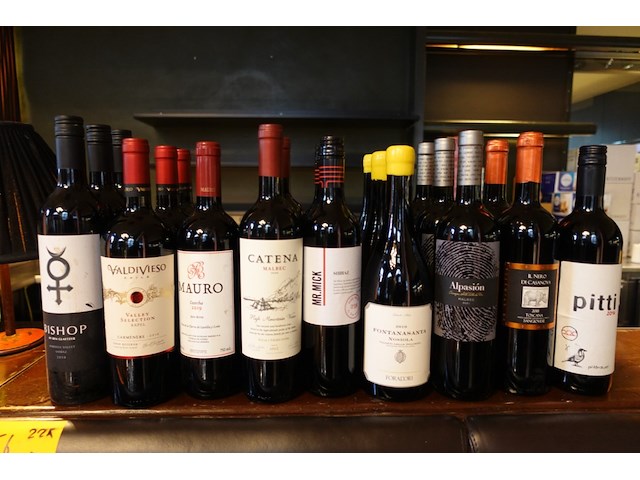 22x fles diverse rode wijnen - afbeelding 1 van  4