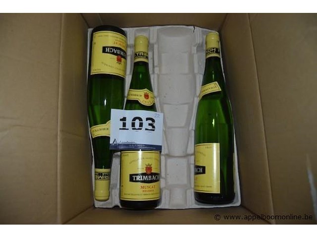 22x fles witte wijn, trimbach, wo. muscat reserve en gewurztraminer, 750ml - afbeelding 1 van  5