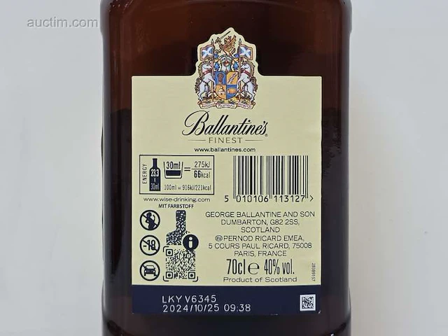 (22x) fles(sen) ballantines whisky - afbeelding 3 van  4
