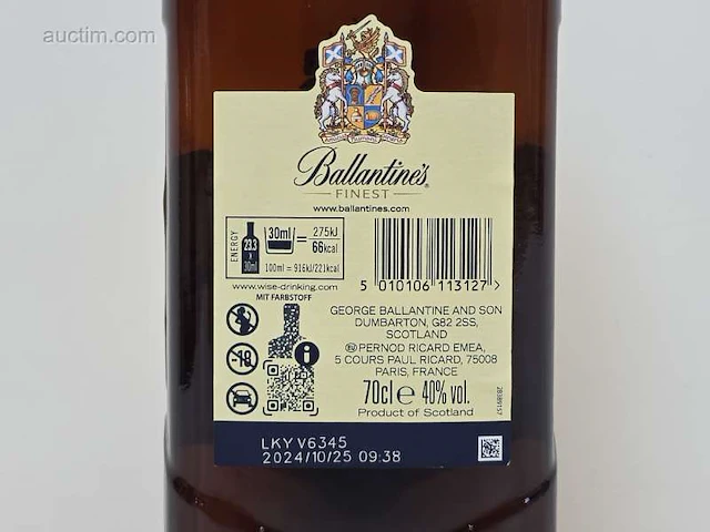 (22x) fles(sen) ballantines whisky - afbeelding 3 van  4