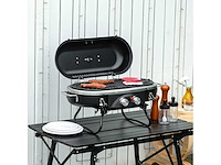 2,34 kw opvouwbare gasgrill met 2 roestvrijstalen branders - afbeelding 2 van  5