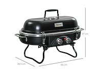 2,34 kw opvouwbare gasgrill met 2 roestvrijstalen branders - afbeelding 4 van  5